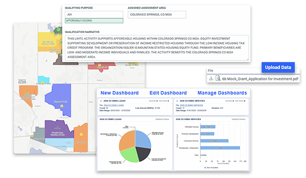 Screenshots from RiskExec's new Community Development Module.